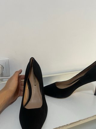Tacones negros de tela