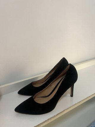 Tacones negros de tela