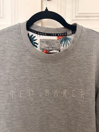 Jersey Ted Baker Gris Clásico Cuello Redondo