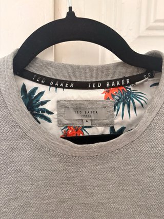 Jersey Ted Baker Gris Clásico Cuello Redondo