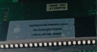 Placa Control botonera  Recreativos franco