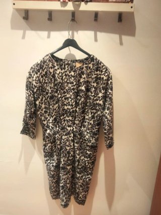 Vestido estampado manga 3/4