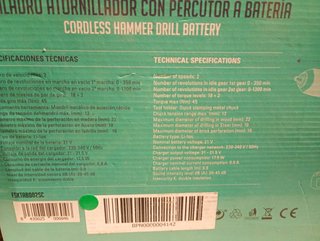 Taladro Percutor 21V 2 Baterías 2Ah Cargador