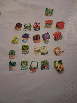 Cromos Troquelados Frutas y Verduras 80s