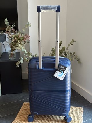 Maleta de cabina JT.SWISS azul 4 ruedas