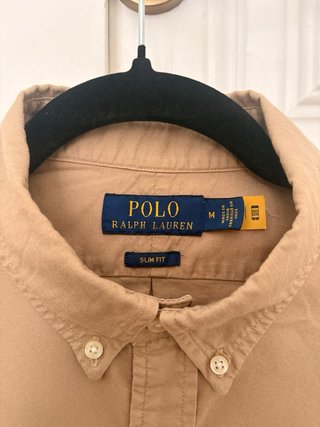 Camisa Polo Ralph Lauren Beige Slim Fit Talla M