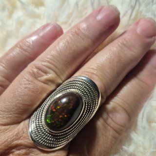 Anillo Plata Opalo Negro