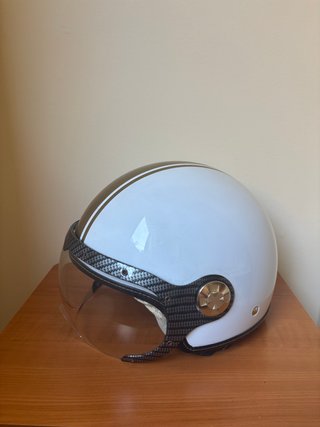 Casco Jet JFM Vintage Blanco y Dorado XL