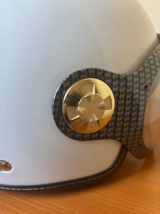 Casco Jet JFM Vintage Blanco y Dorado XL