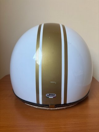 Casco Jet JFM Vintage Blanco y Dorado XL