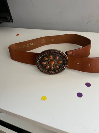 Cinturón Morgan Mujer Hebilla Decorada Marrón
