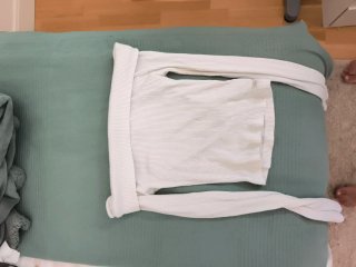 Pull&Bear Top Blanco Manga Larga Talla M