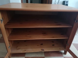 Mueble TV madera y cristal