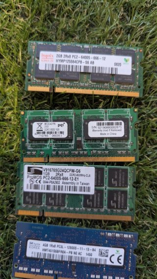 Lotes de Memória RAM DDR2 e DDR3