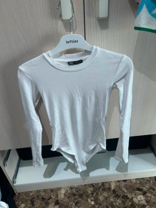 Body Zara Blanco Manga Larga Talla XS