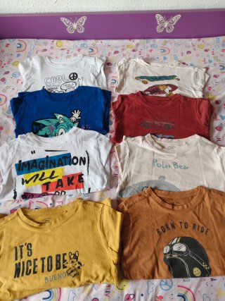 Lote 8 Camisetas Manga Larga Niño