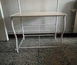 Perchero y zapatero metal y madera