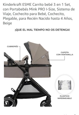 Carrito Kinderkraft Esme 3 en 1 Beige