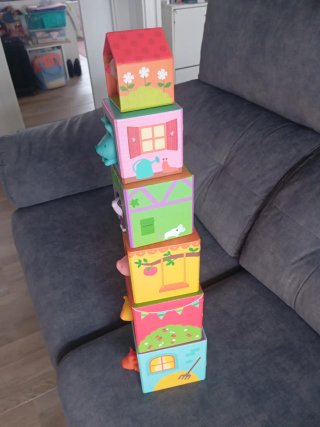 Cubos apilables animales granja Djeco topanifarm