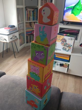Cubos apilables animales granja Djeco topanifarm