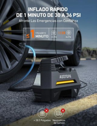 Inflador Ruedas Coche 12V AstroAI
