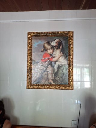 Cuadro decorativo niña y perro
