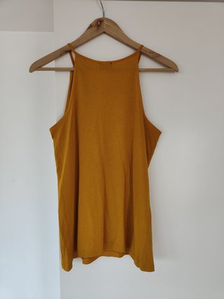Camiseta Zara M flecos mostaza