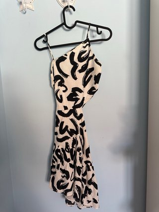 Vestido Talla S Blanco y Negro