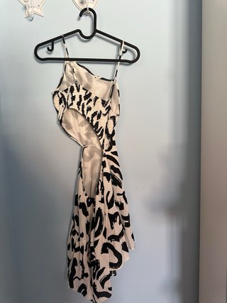 Vestido Talla S Blanco y Negro