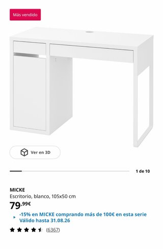 Escritorio MICKE Ikea Blanco
