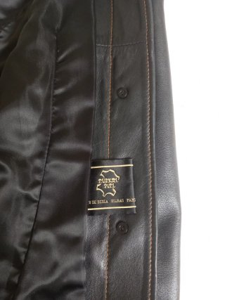 Chaqueta Cuero Vintage Negra