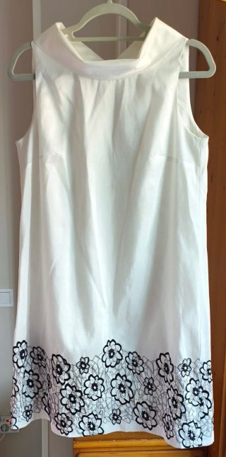 Vestido elegante blanco y negro