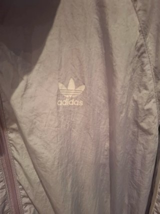 Chaqueta Adidas Talla L Morado y Blanco unisex