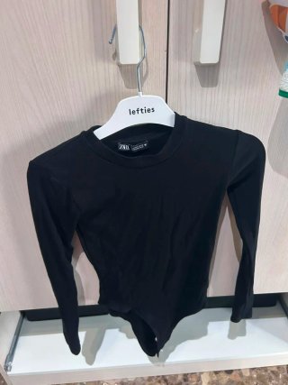 Body Zara Negro Manga Larga Talla XS