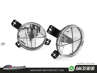 FAROS DELANTEROS INTERIORES FONDO CROMO CRUZ PARA VW GOLF MK1 / MK2