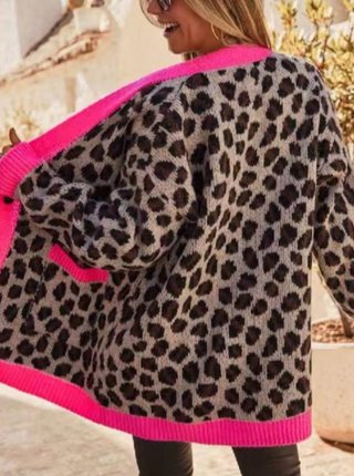 Chaqueta mujer estampado leopardo multicolor