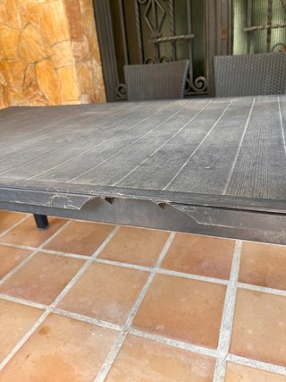 Mesa de exterior PVC gris