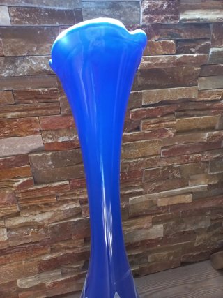 Jarrón Vintage Azul Cristal
