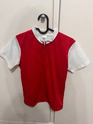 Maillot Btwin niño rojo y blanco talla 12