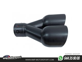 COLA DE ESCAPE INOX DE DOBLE SALIDA REDONDA 89MM NEGRO MATE - IZQUIERDA