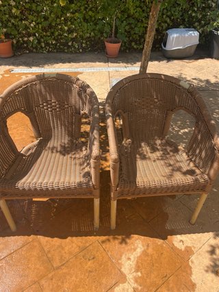 3 Sillas de Jardín Mimbre
