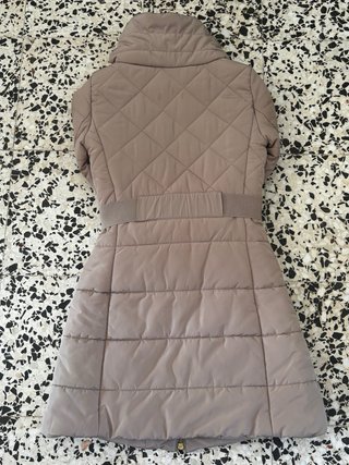 Abrigo acolchado mujer beige/gris