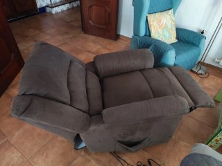 Sillón Eléctrico Articulado Tela Gris