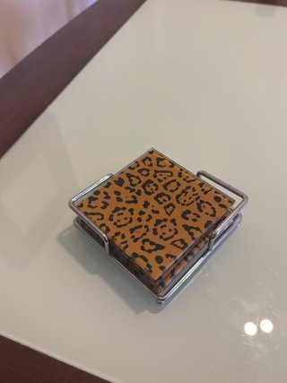 Set 4 Posavasos Cristal Animal Print Leopardo