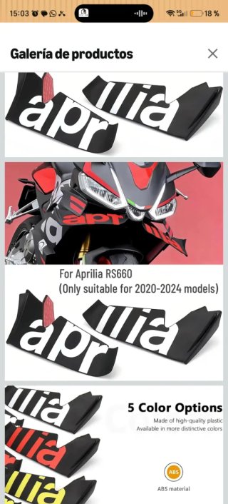 Kit Alerón Delantero Moto Aprilia RS660