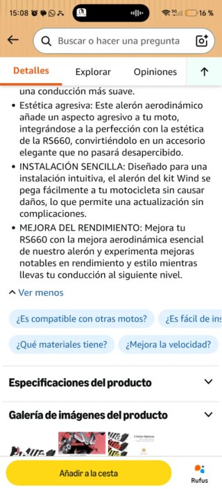 Kit Alerón Delantero Moto Aprilia RS660
