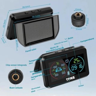 Sistema TPMS 4 Sensores Presión Neumáticos