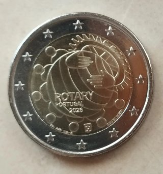 Moneda 2 euros Portugal 2026 Rotary