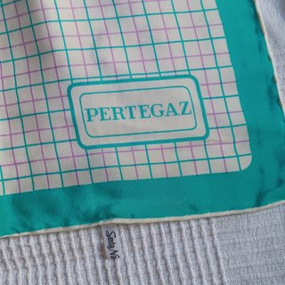 Pañuelo PERTEGAZ Cuadros Turquesa Lila Blanco