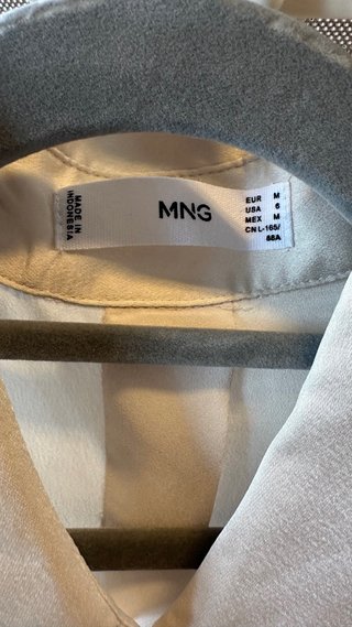 Camisa Mango Beige Satinada